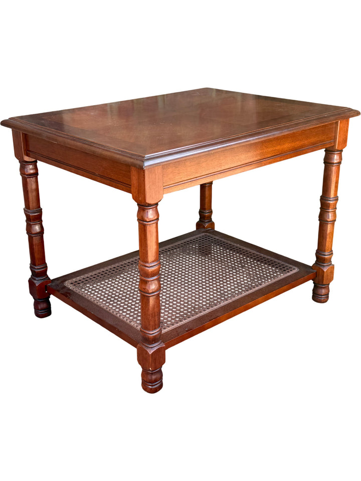 Wooden Side Table With Shelf - Think Vintage