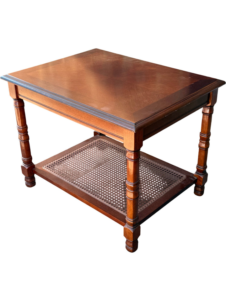 Wooden Side Table With Shelf - Think Vintage