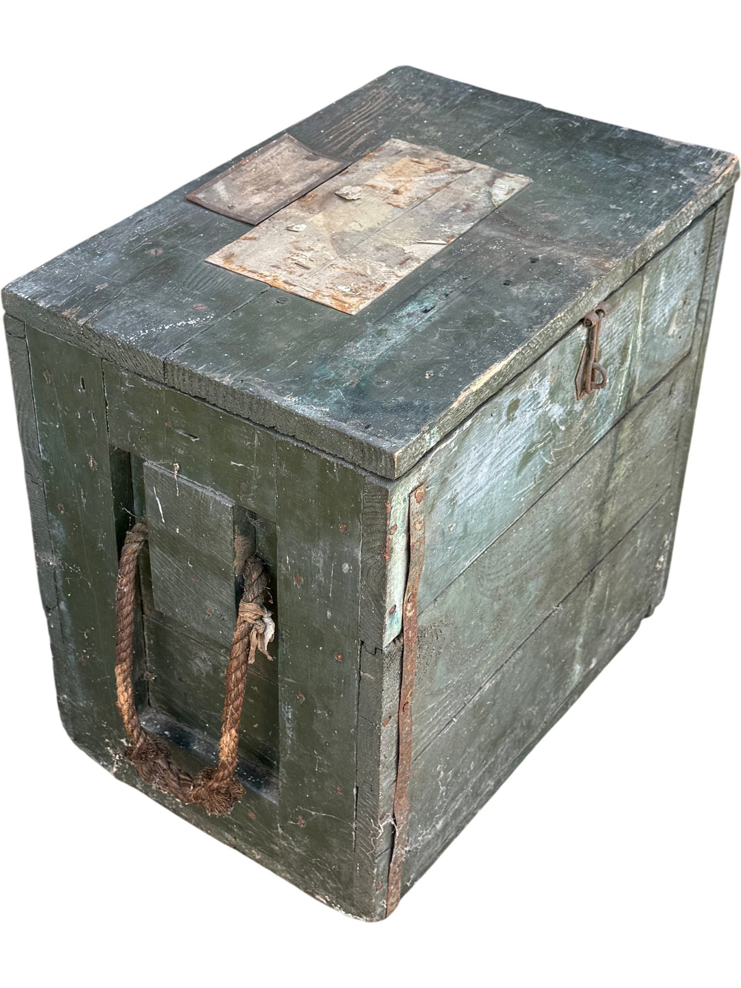 Wooden Storage Box With Rope Handles - Think Vintage