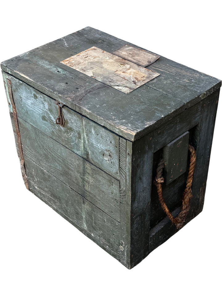 Wooden Storage Box With Rope Handles - Think Vintage