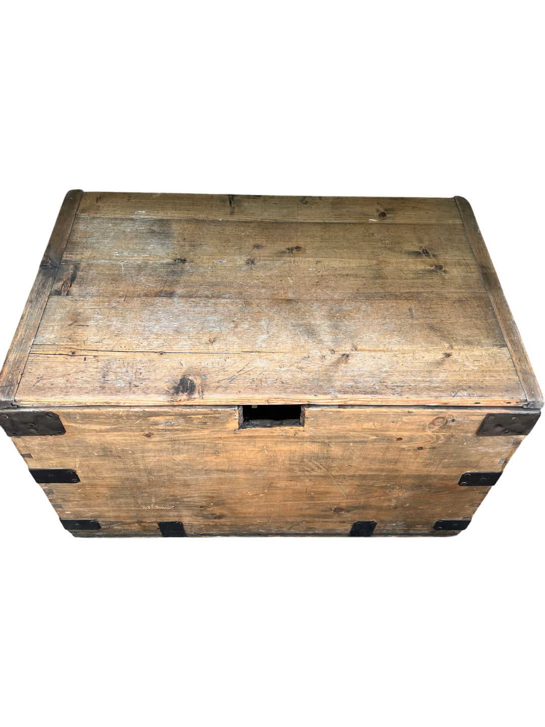 Wooden Storage Hope Chest With Metal Accents - Think Vintage