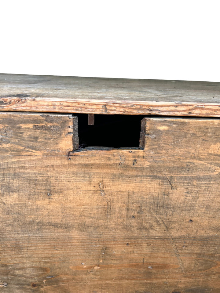 Wooden Storage Hope Chest With Metal Accents - Think Vintage