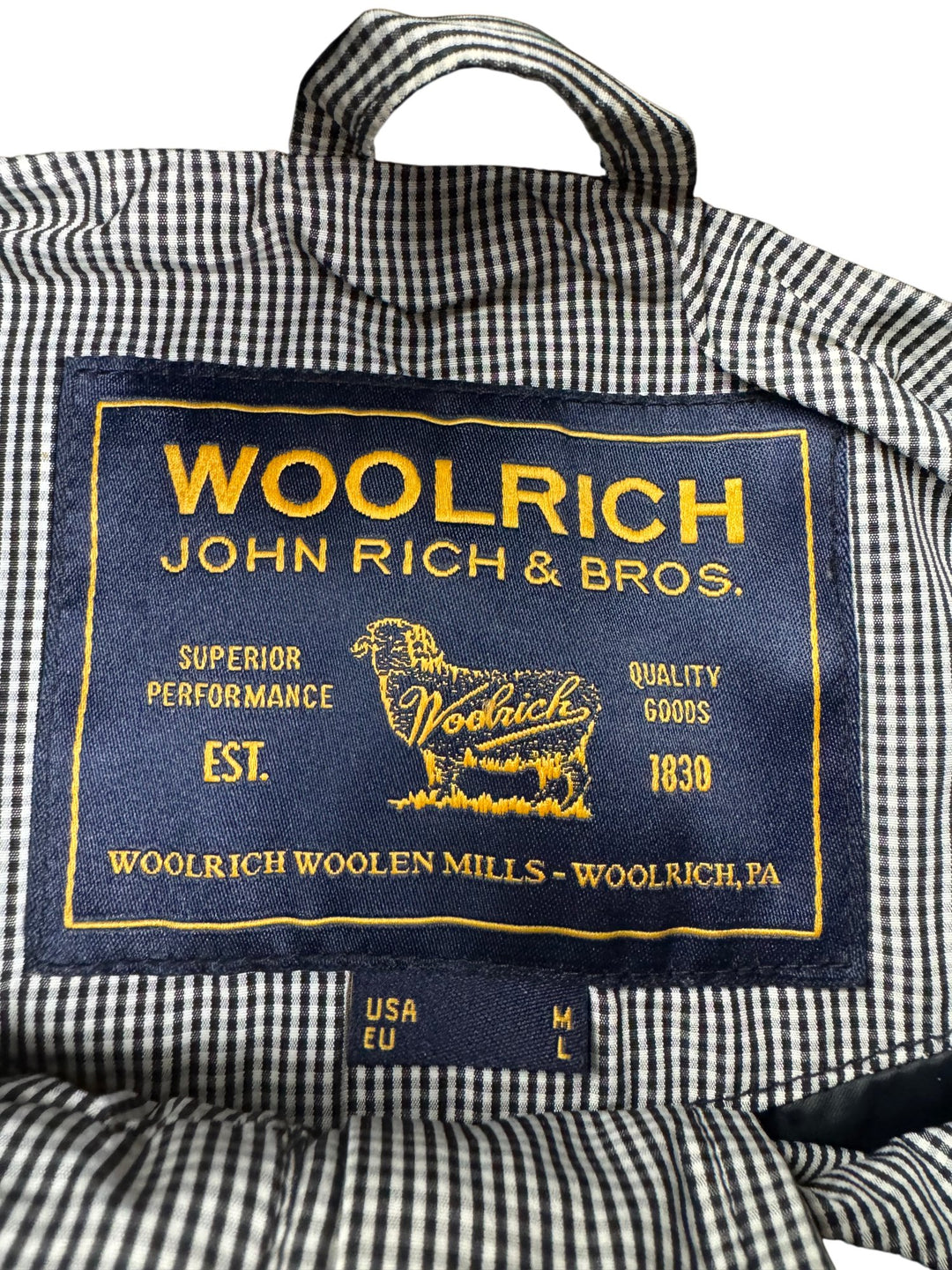 Woolrich Checkered Bomber Jacket - M - Think Vintage ltd