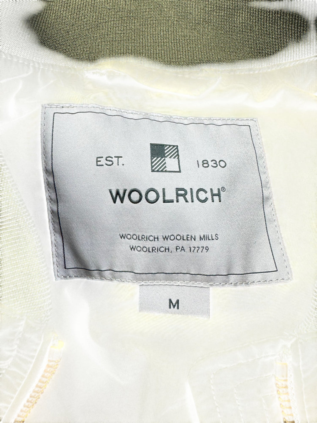 Woolrich Olive Bomber Jacket - L - Think Vintage ltd