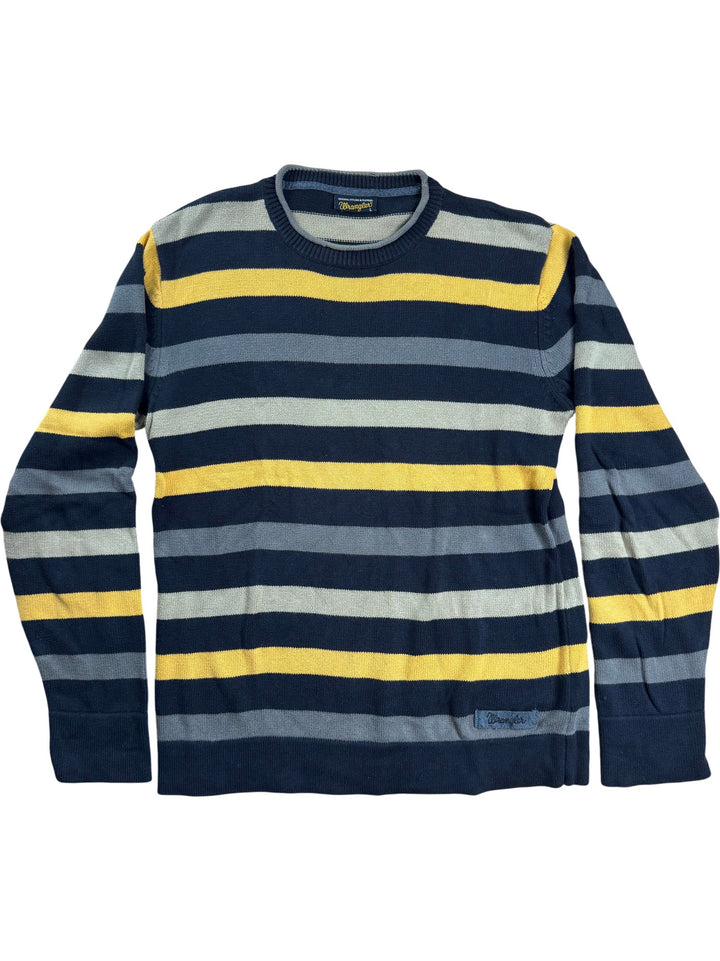 Wrangler Striped Cotton Sweater - L - Think Vintage ltd