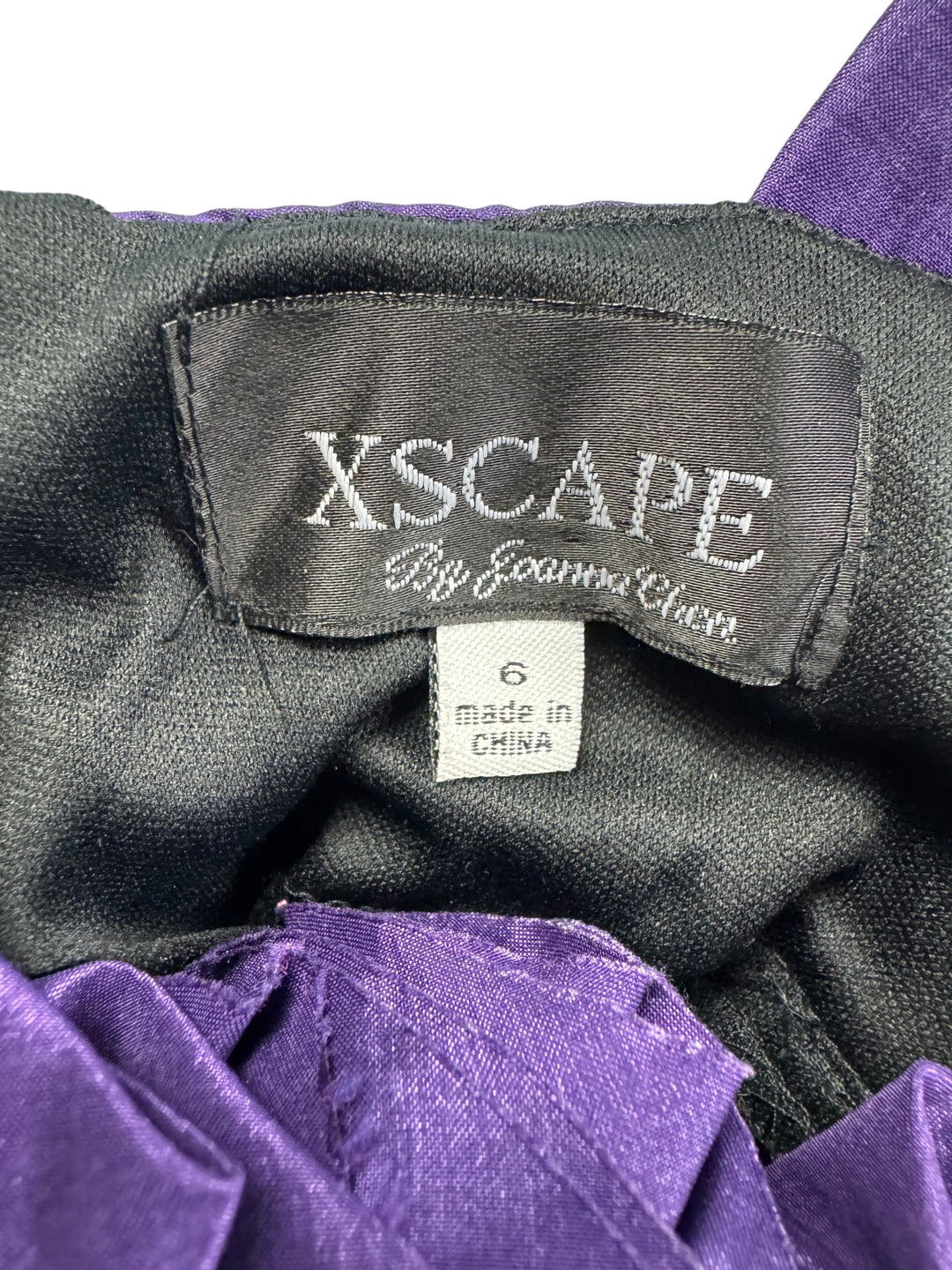 Xscape Purple Ruffle One-Shoulder Dress - S - Think Vintage Online Ltd