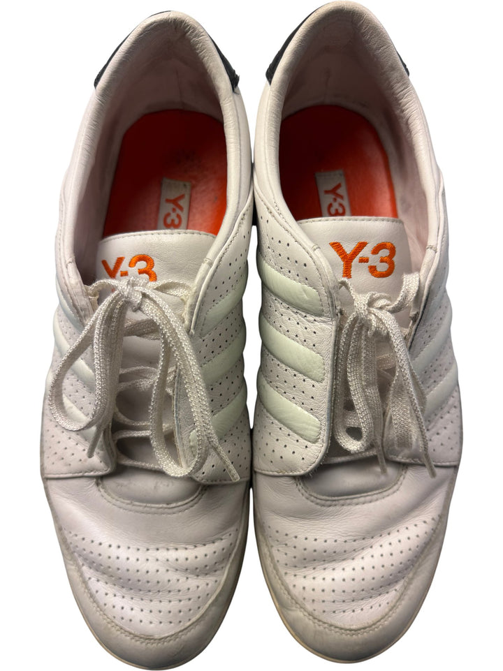 Y-3 Yohji Yamamoto White Leather Sneakers - Size 8 - Think Vintage Online Ltd