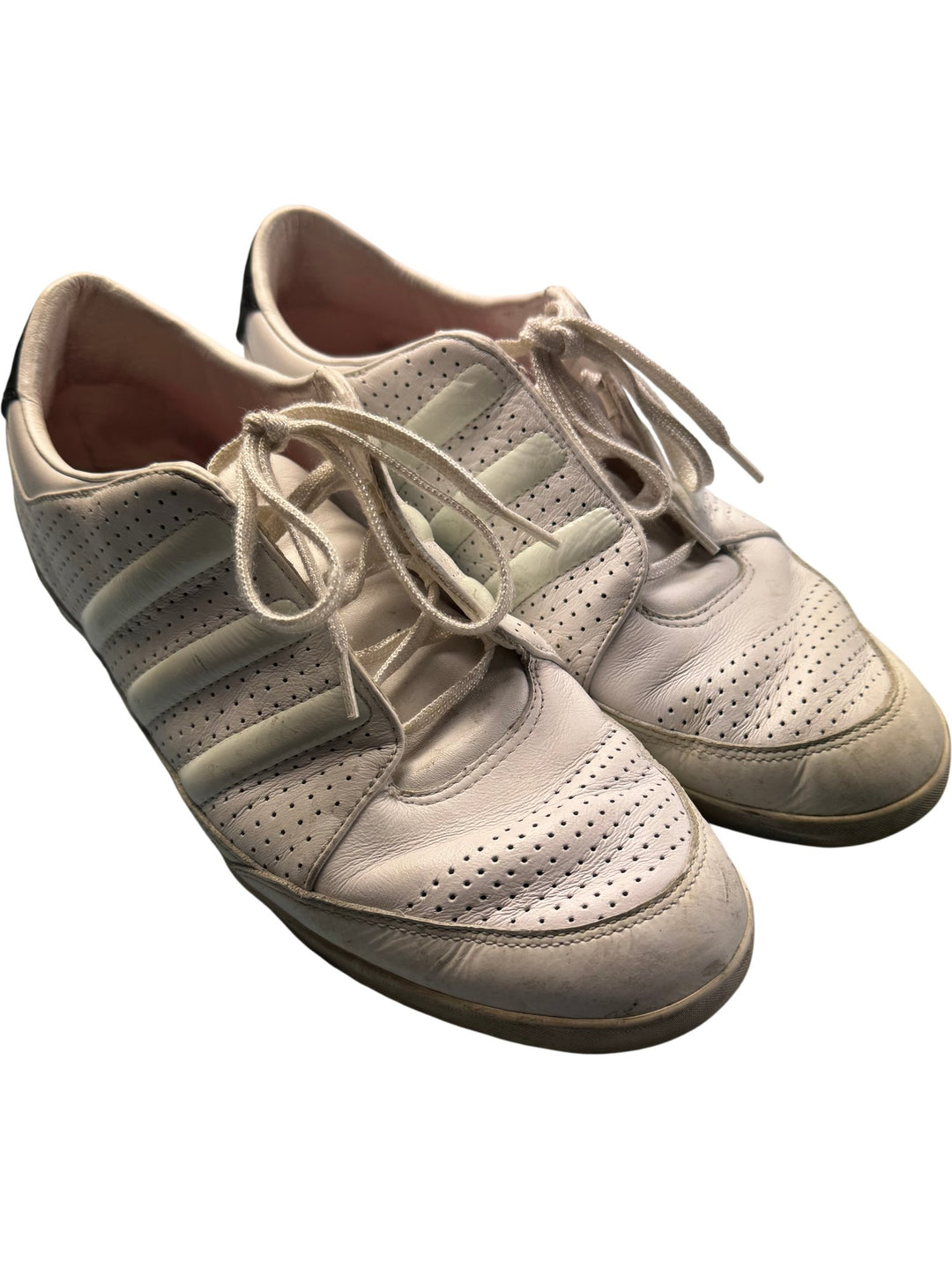 Y-3 Yohji Yamamoto White Leather Sneakers - Size 8 - Think Vintage Online Ltd