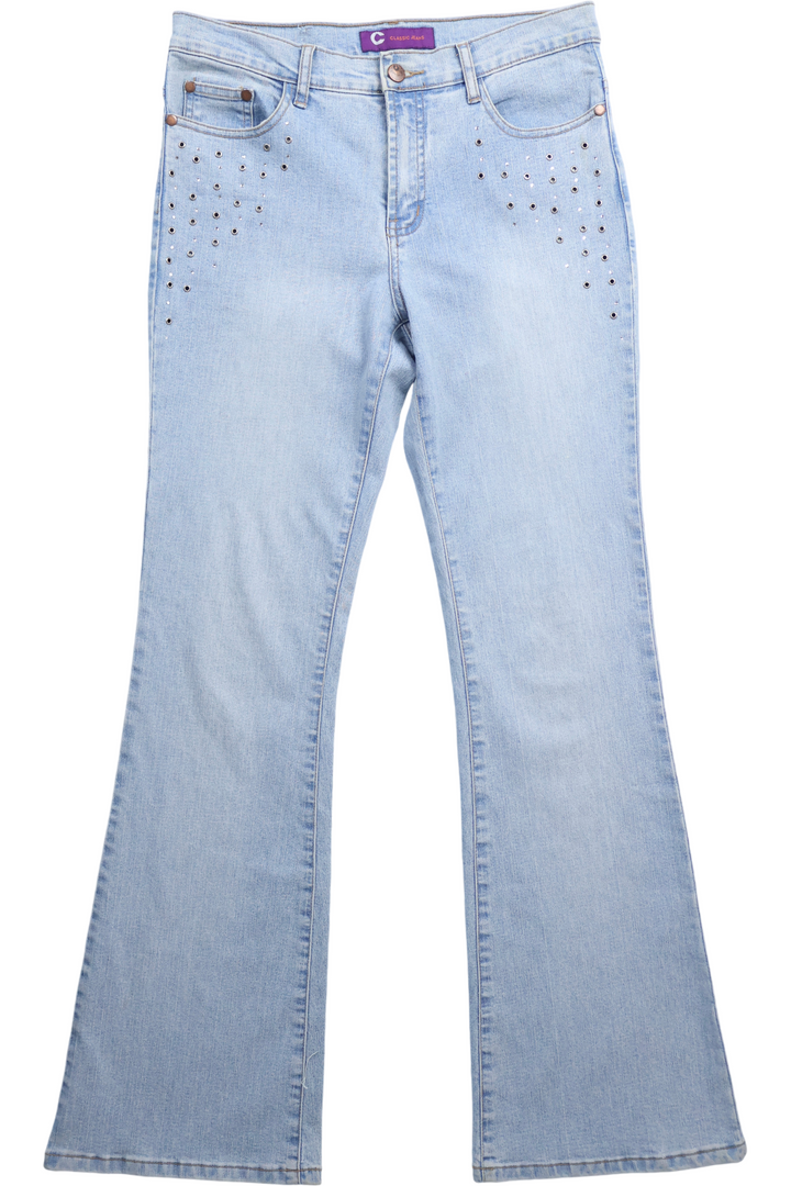Y2K C-Classic Flared Denim Jeans - W30 L31 - Think Vintage ltd
