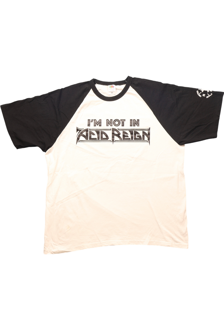 Y2K 'I'm Not In Acid Reign' Raglan T-Shirt - XL - Think Vintage Online Ltd