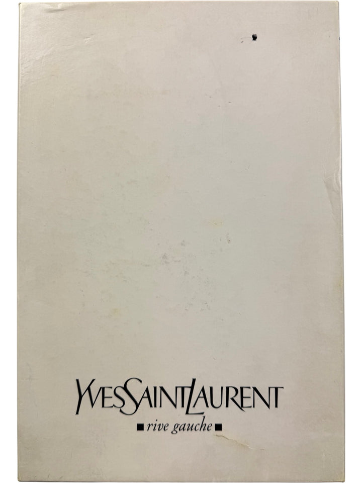 YSL Black Leather Lace-Up Slingback Heels - 7 - Think Vintage ltd