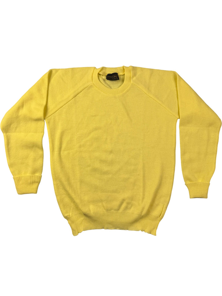 Yellow Acrylic Sweater - S - Think Vintage