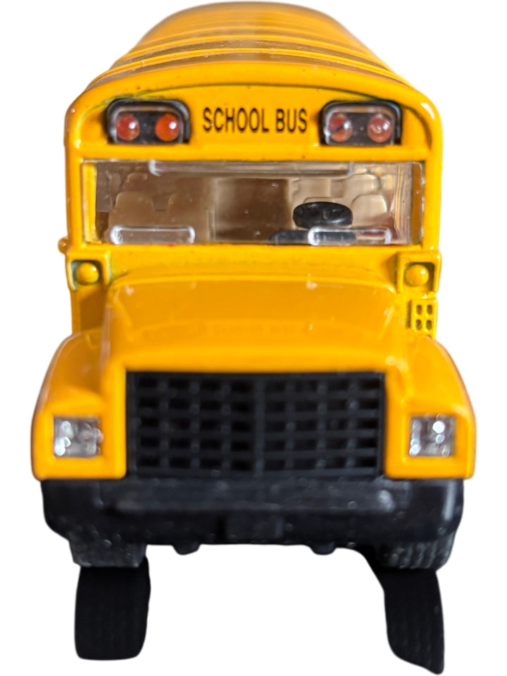 Yellow Diecast Model School Bus With Opening Doors Collectible Toy - Think Vintage
