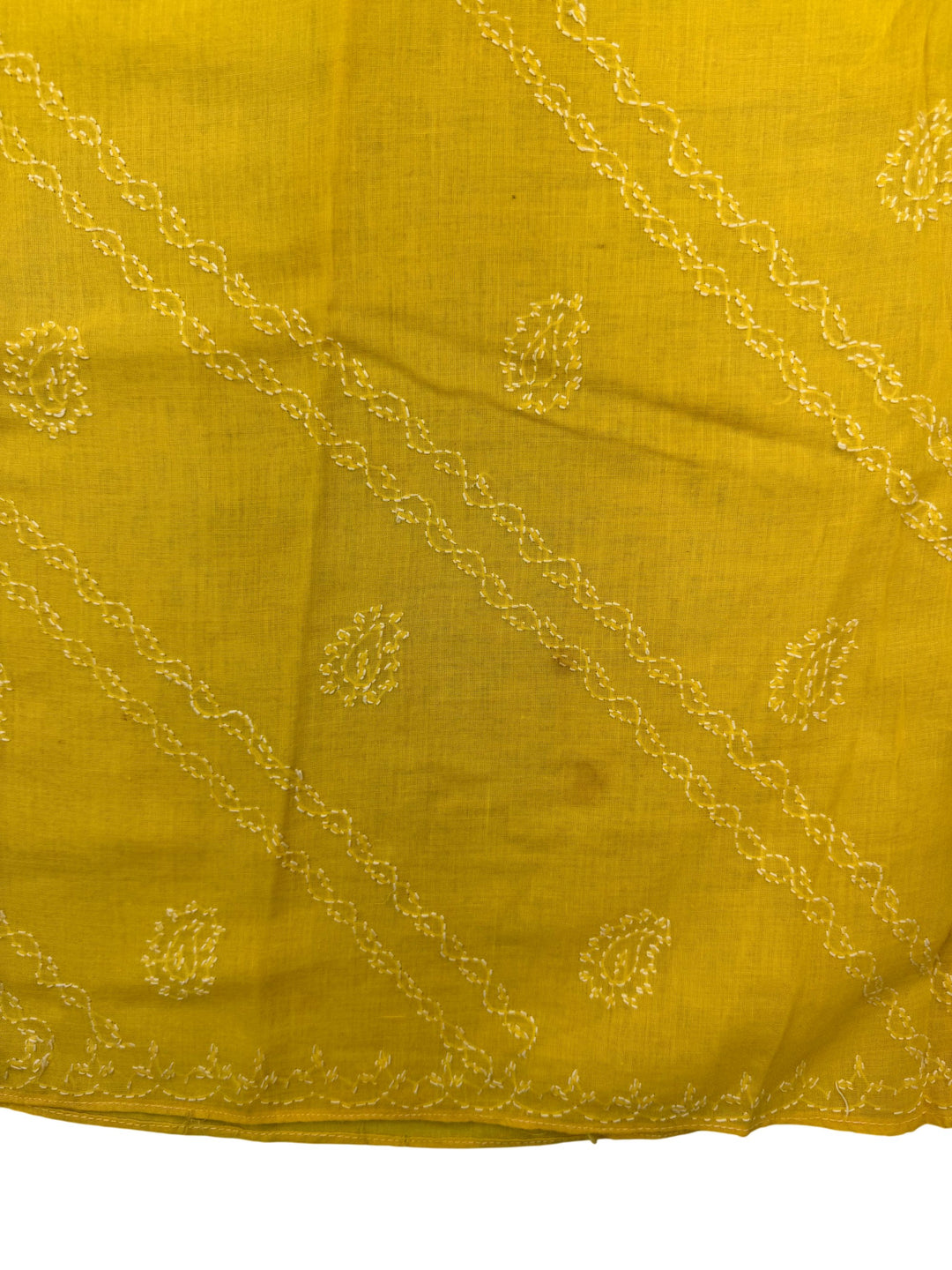 Yellow Embroidered Long Sleeve Tunic - M - Think Vintage