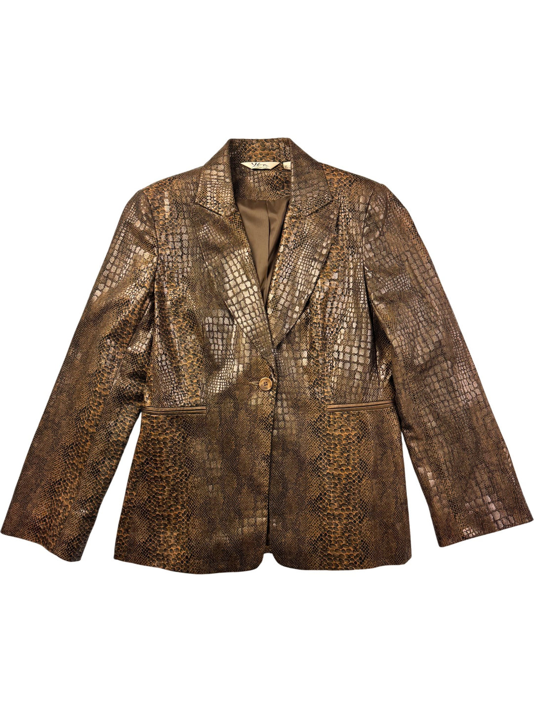 Yfn Collection Brown Animal Print Suit - M - Think Vintage ltd