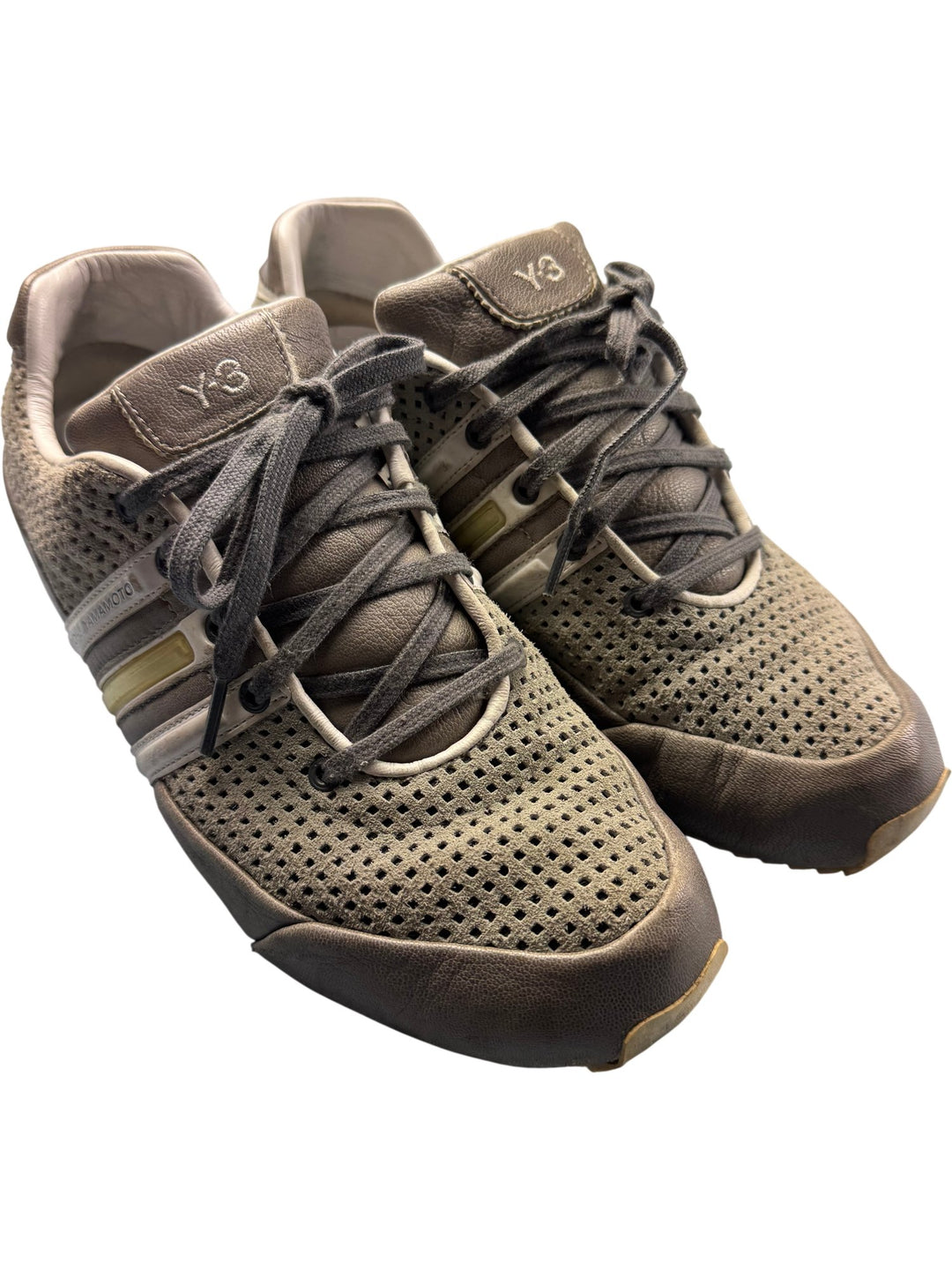 Yohji Yamamoto Y-3 Gray Low-Top Sneakers - Size 8 - Think Vintage Online Ltd