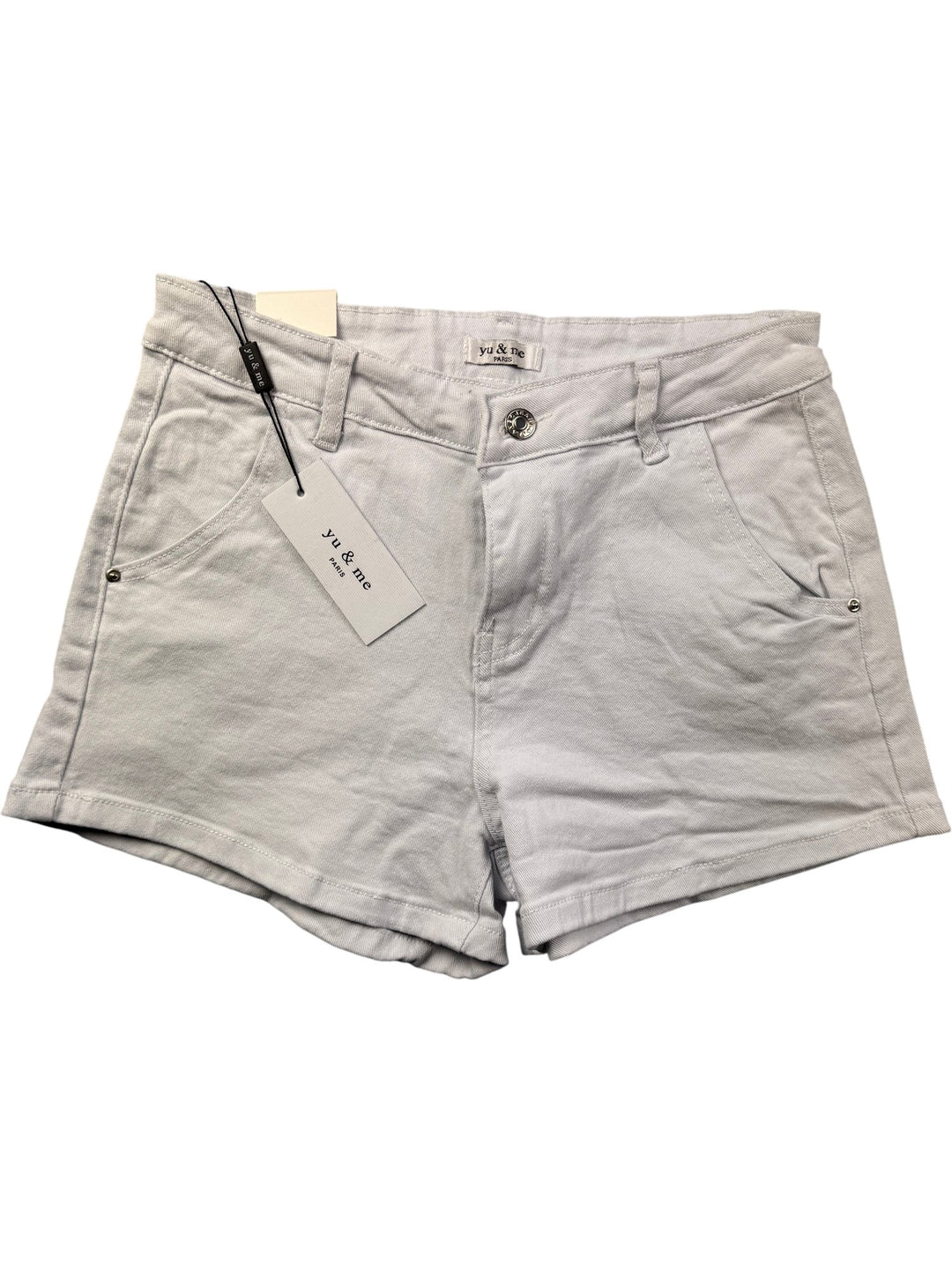 Yu & Me Paris White Denim Shorts - W28 - Think Vintage ltd