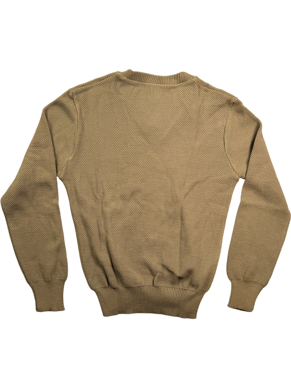 Zanetti V-Neck Knit Sweater Beige - S - Think Vintage ltd