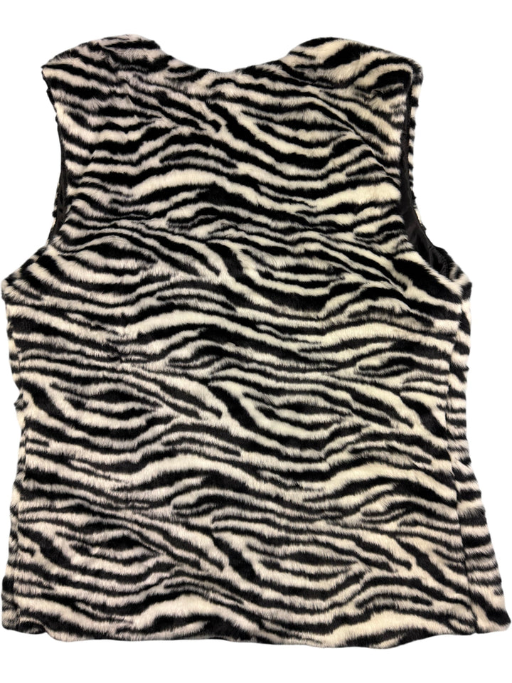 Zebra Faux Fur Vest - M - Think Vintage Online Ltd