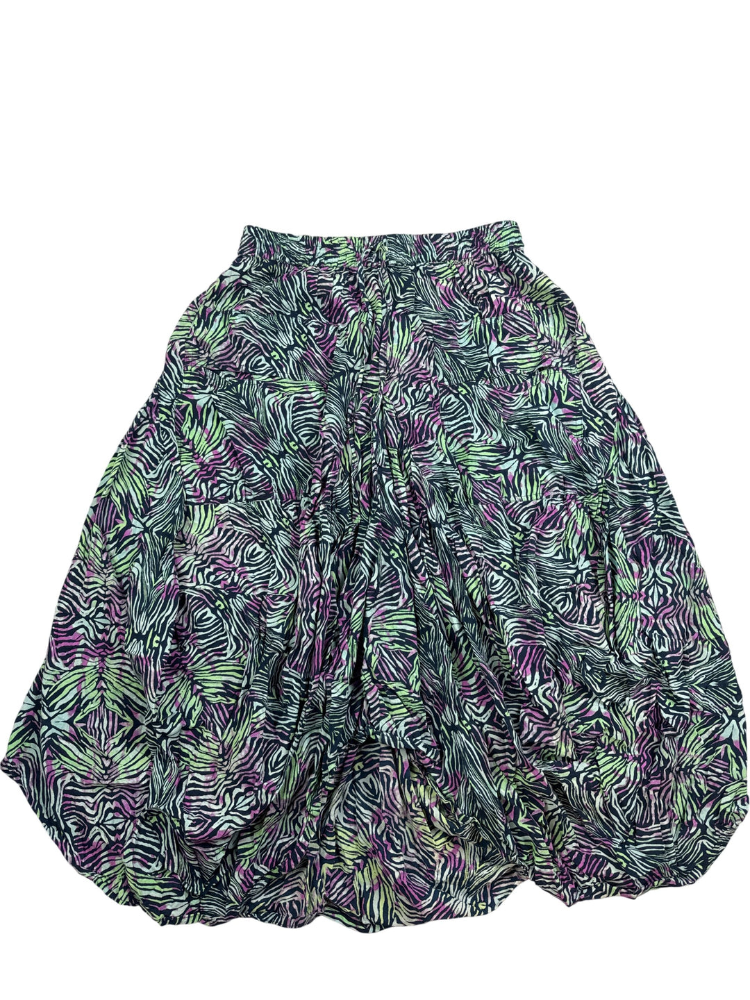 Zebra Print Midi Skirt - M - Think Vintage