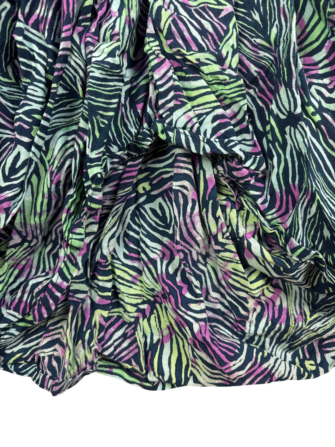 Zebra Print Midi Skirt - M - Think Vintage