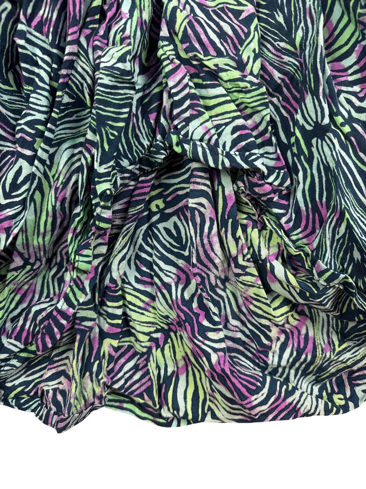 Zebra Print Midi Skirt - M - Think Vintage