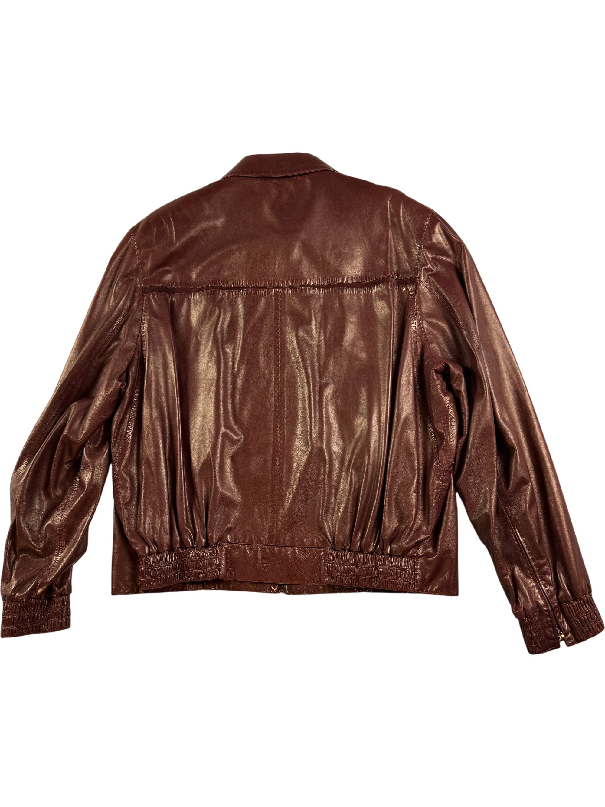 Zilli Brown Leather Bomber Jacket - XL – Think Vintage