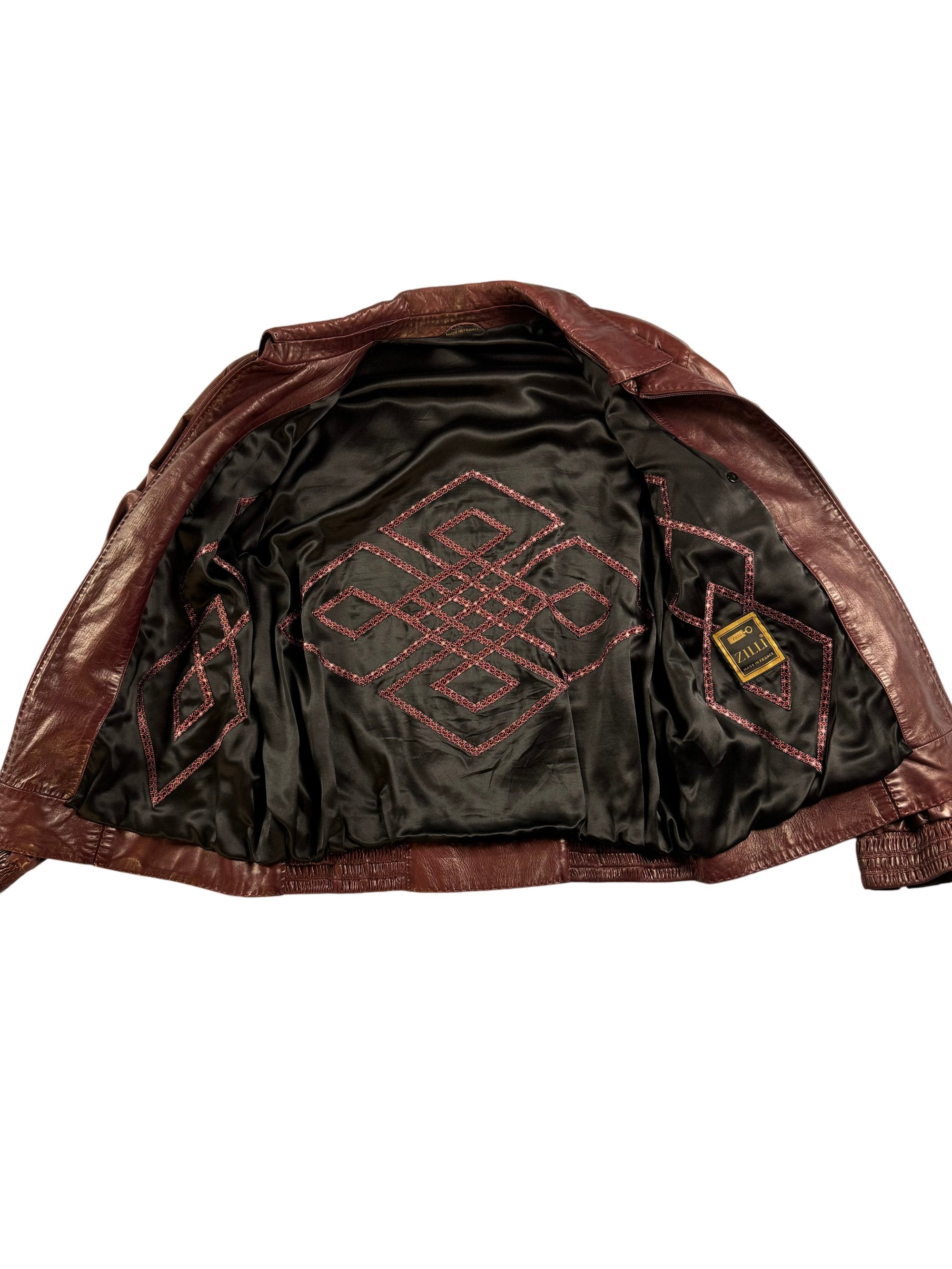 Zilli Brown Leather Bomber Jacket - XL – Think Vintage