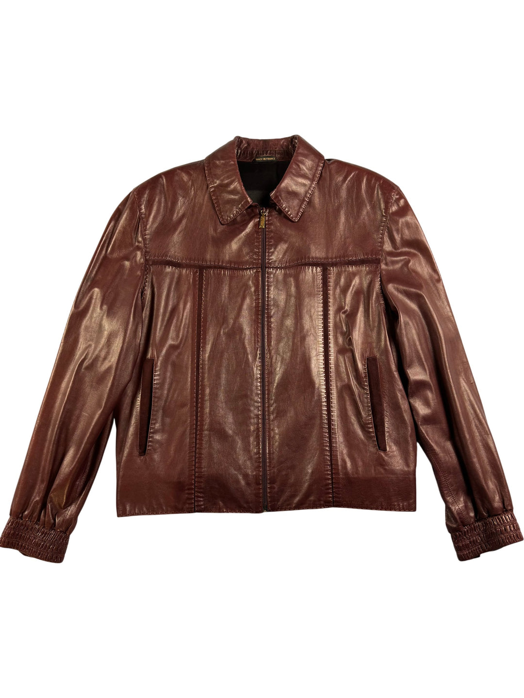 Zilli Brown Leather Bomber Jacket - XL - Think Vintage Online Ltd