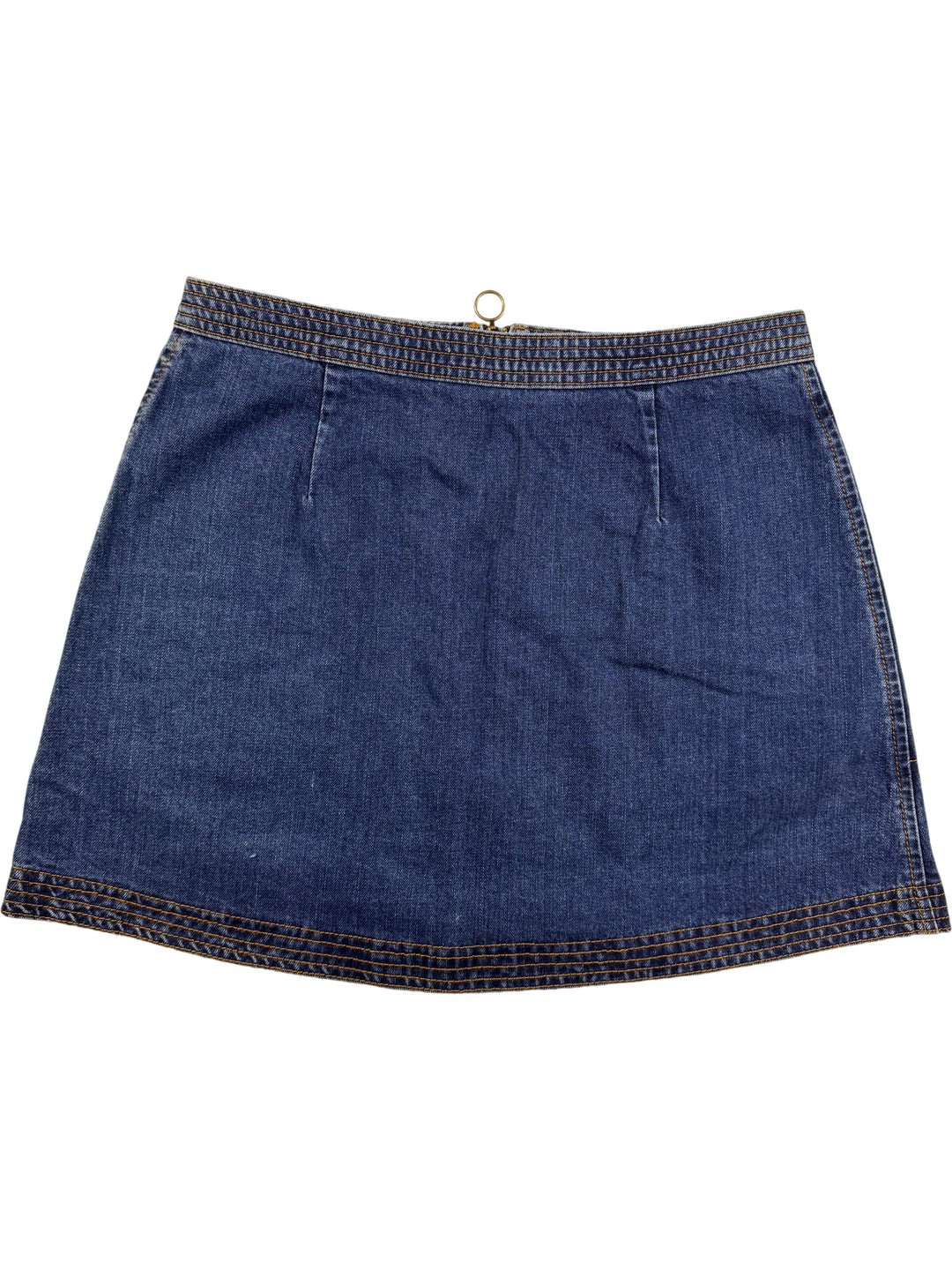 Zip Front Denim Skirt - M - Think Vintage Online Ltd