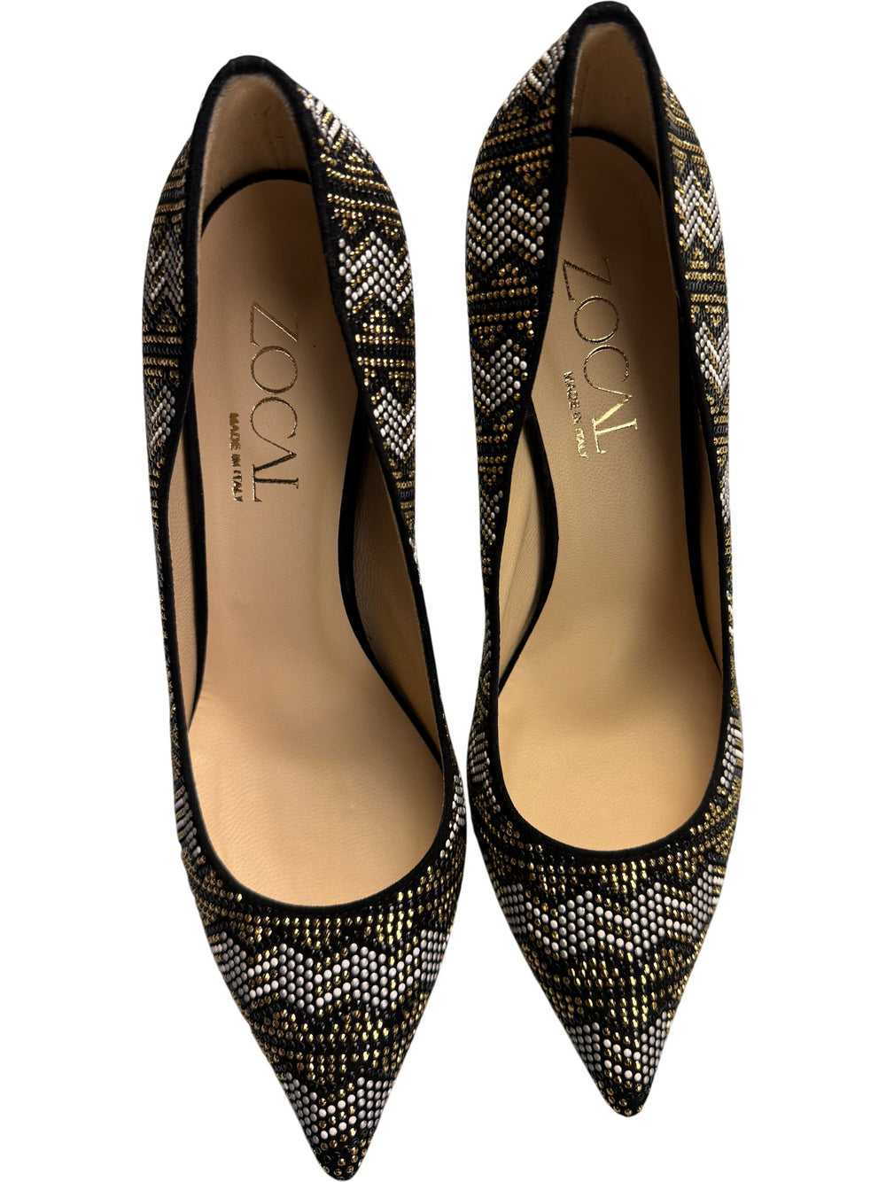 Zocal Embellished Pointed Toe Heels - 5 - Think Vintage ltd