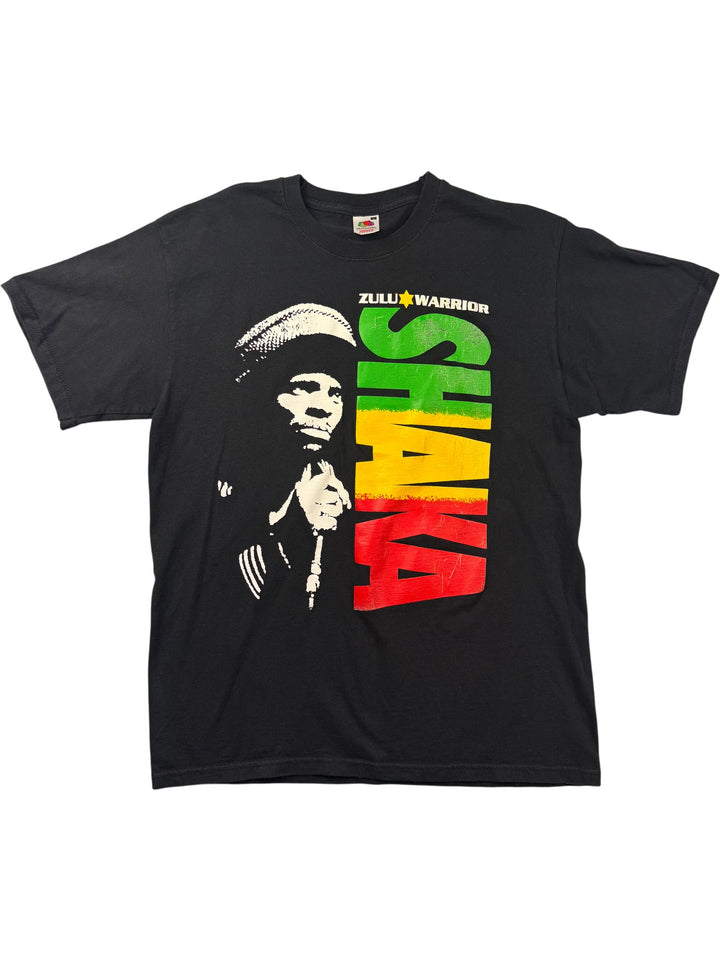 Zulu Warrior Shaka Graphic T-Shirt - S/M - Think Vintage ltd