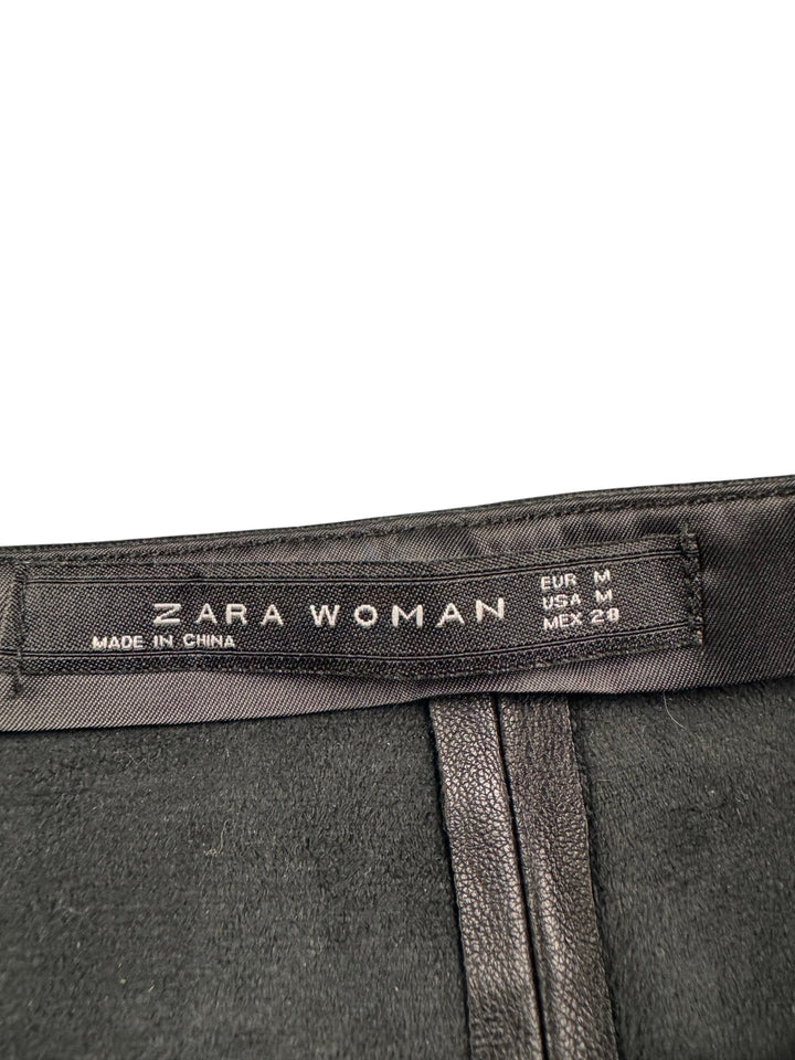 Zara Woman Faux Leather Skirt - L - Think Vintage