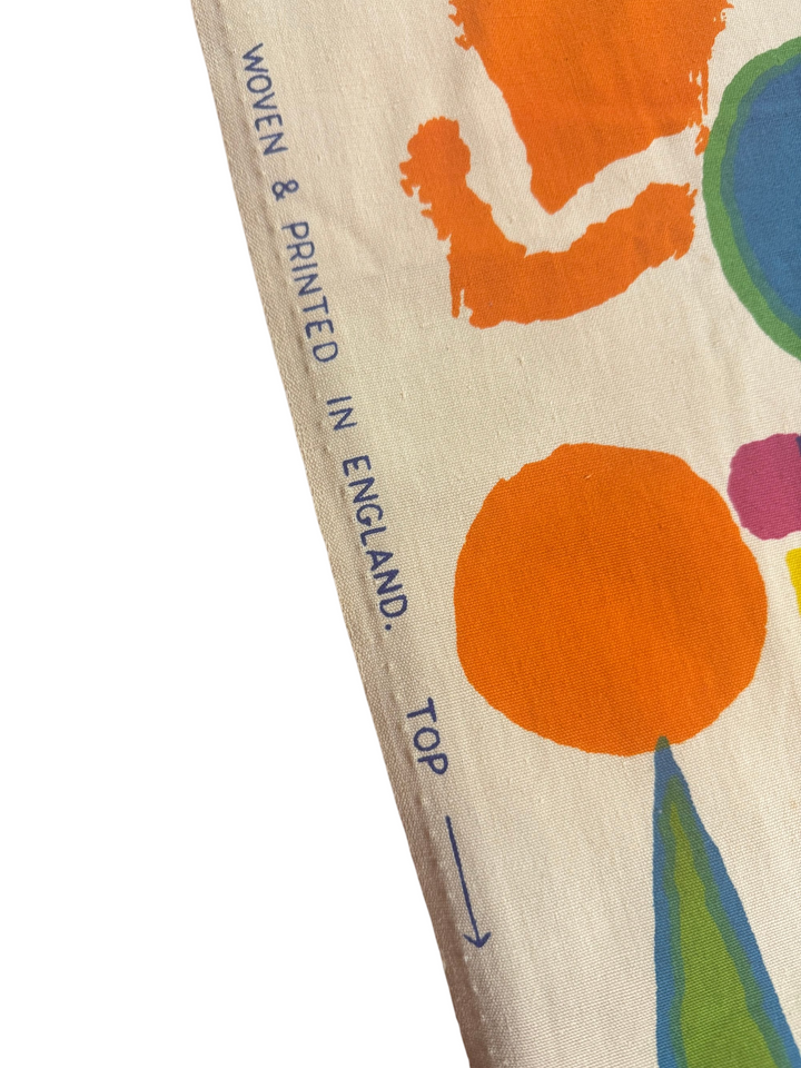 Zandra Rhodes Colorful Abstract Pattern Fabric - Think Vintage