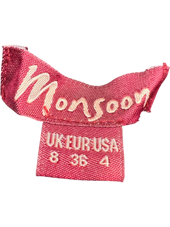Monsoon Leather Fur Trim Coat - S