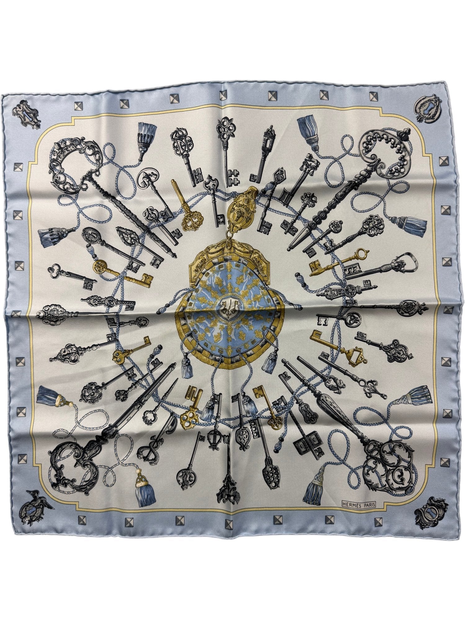 Hermès Paris Key Patterned Silk Scarf