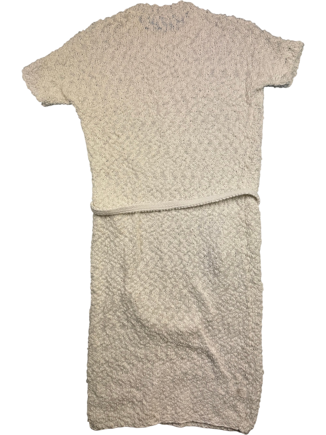 Textured Knit Dress with Belt - S - Think Vintage