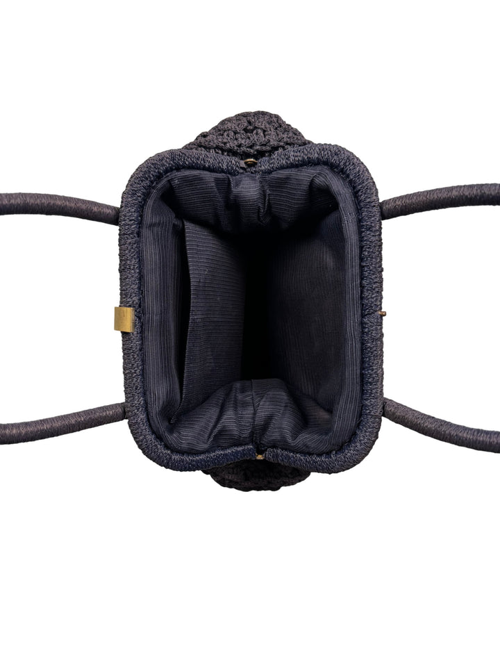 Black Crochet Convertible Bag
