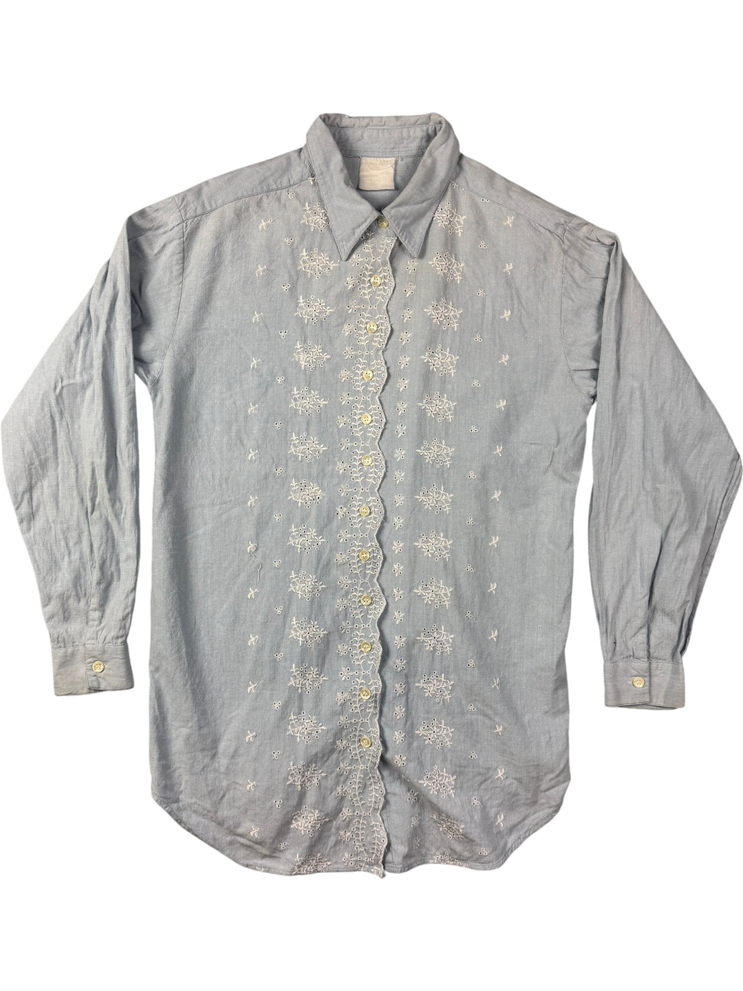 Embroidered Long Sleeved Cotton Shirt - Think Vintage