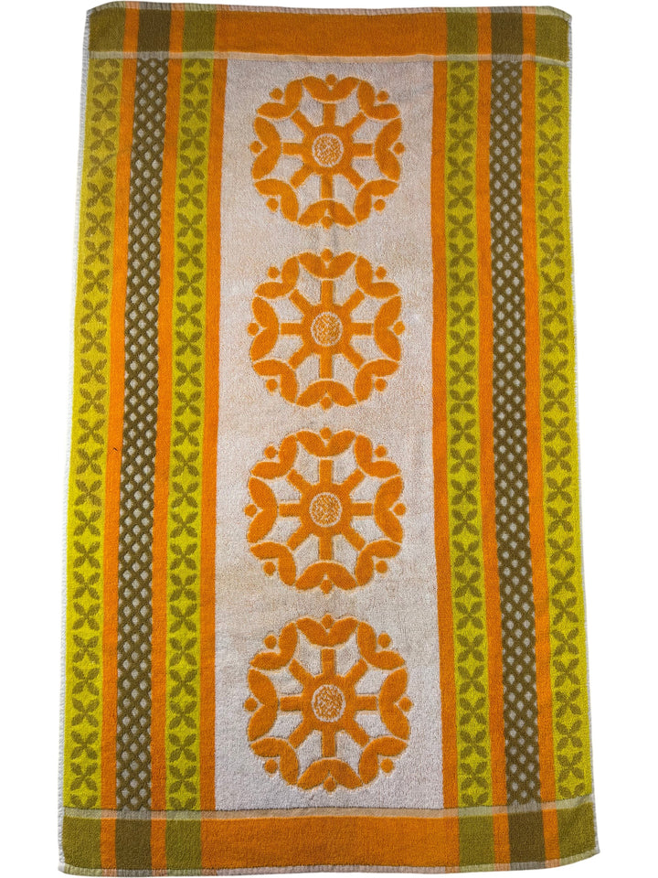 Dorma Retro Orange Patterned Bath Towel - Think Vintage