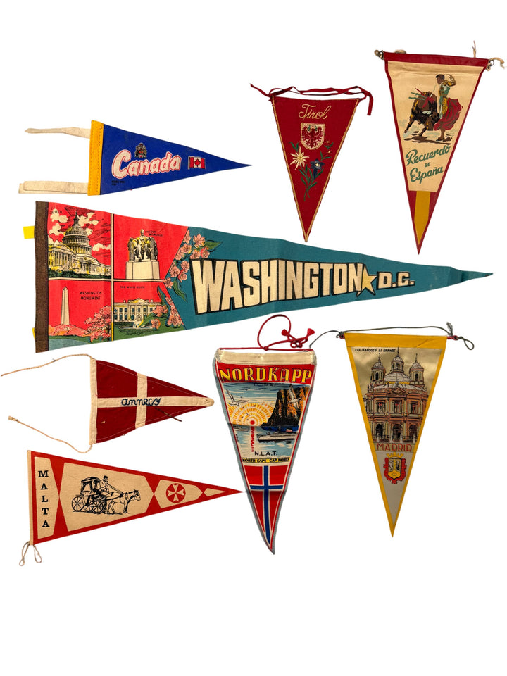 Collection Of Vintage Souvenir Pennants