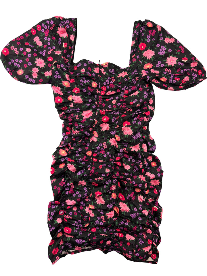 Floral Puff Sleeve Mini Dress - S