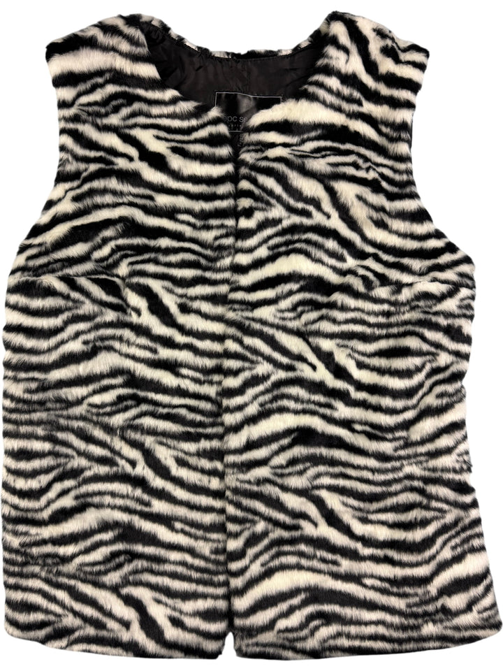 Zebra Faux Fur Vest - M