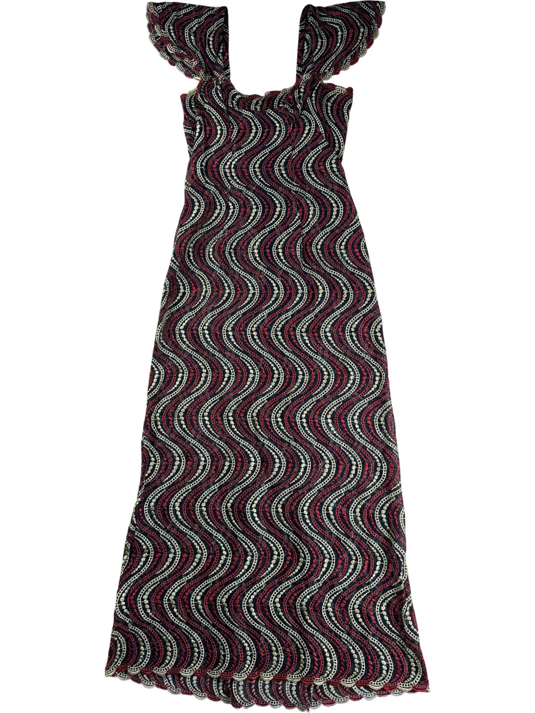 60s Patterned Maxi Dress - XS/S