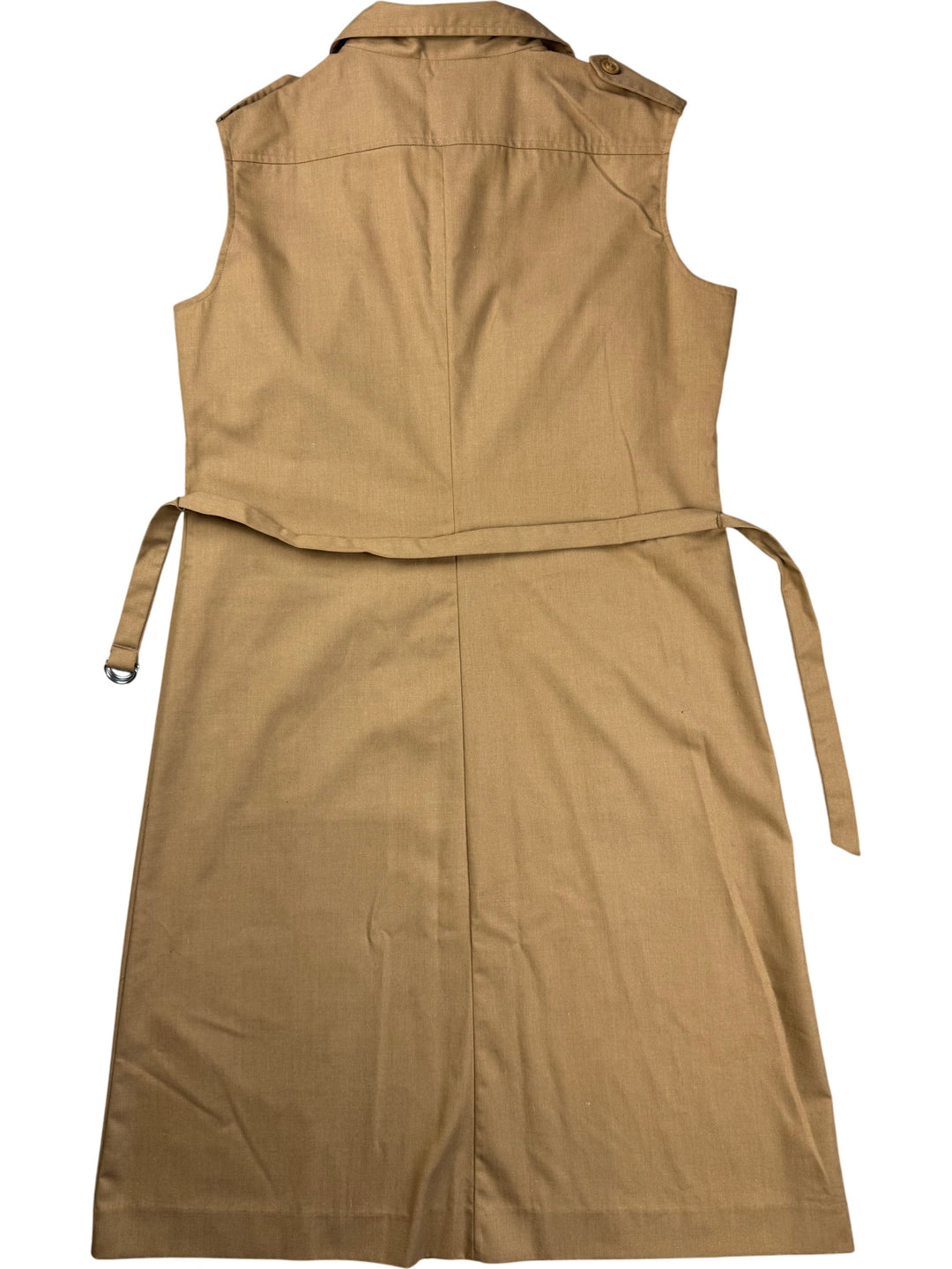 St Michael Beige Sleeveless Dress - M - Think Vintage