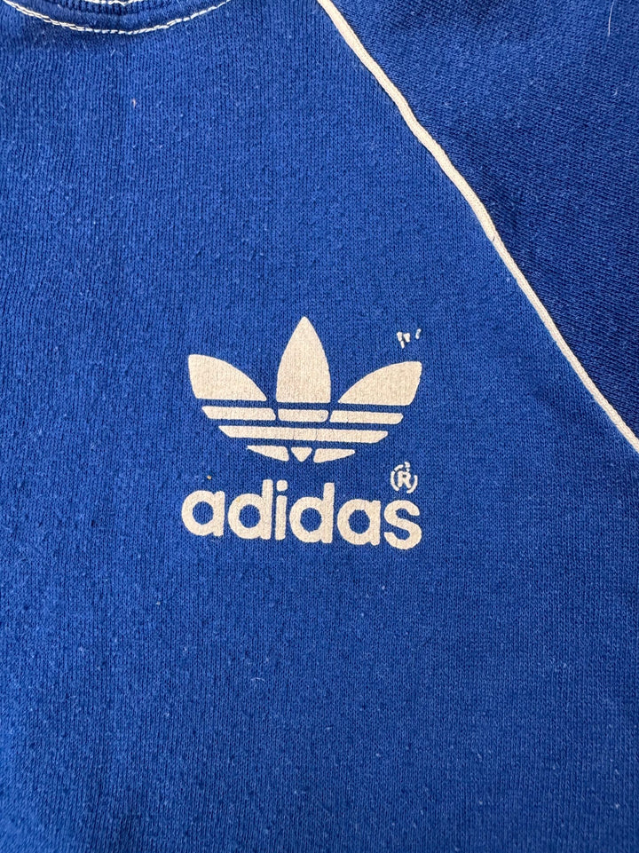 1980s Adidas Blue Logo Sweatshirt - Age 6/7