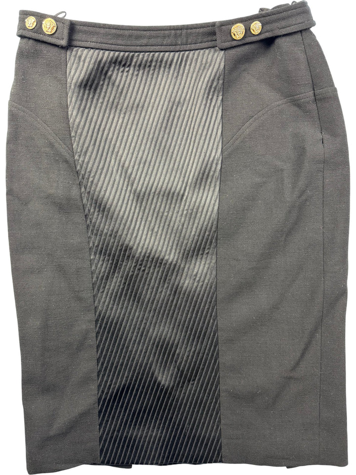 Versace Button Detail Midi Skirt - W30