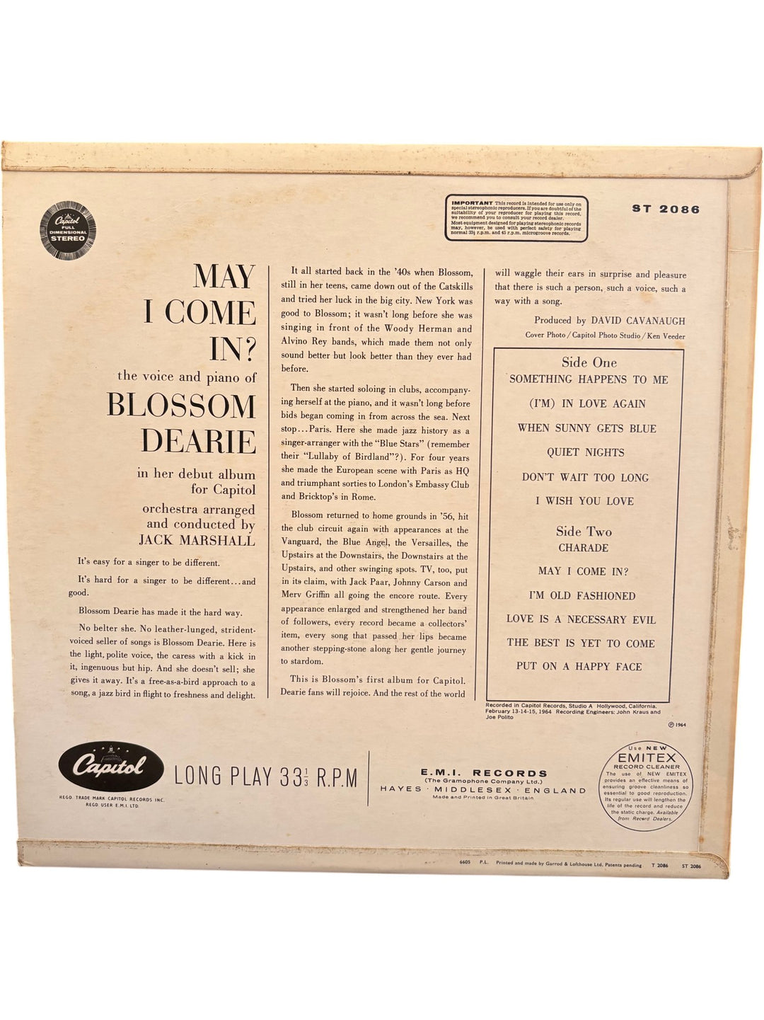 Blossom Dearie 'May I Come In?' Vinyl LP - Good
