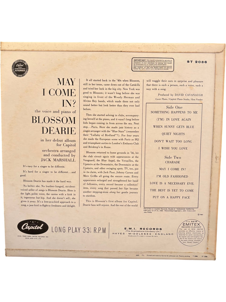 Blossom Dearie 'May I Come In?' Vinyl LP - Good