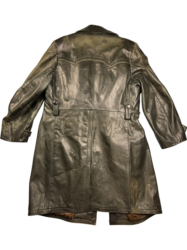 Leather Trench Coat - L